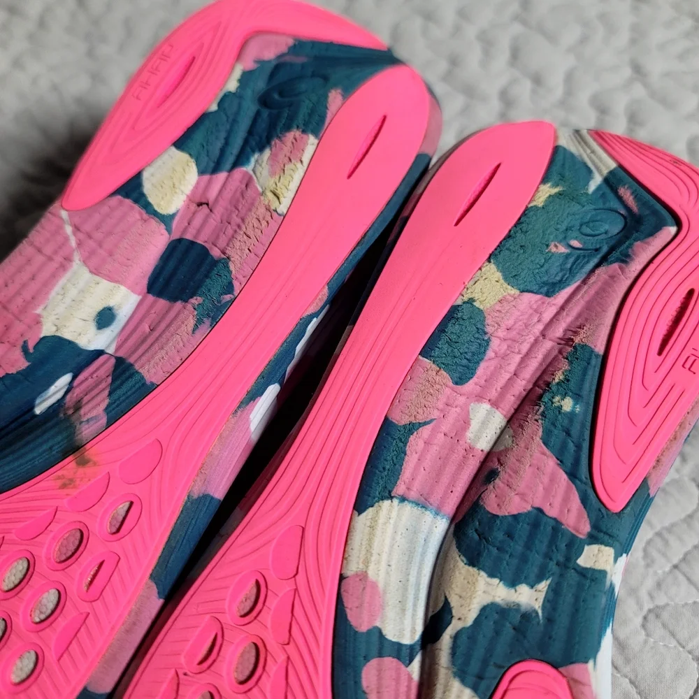 Asics Pink Blue White Racing Running Shoes